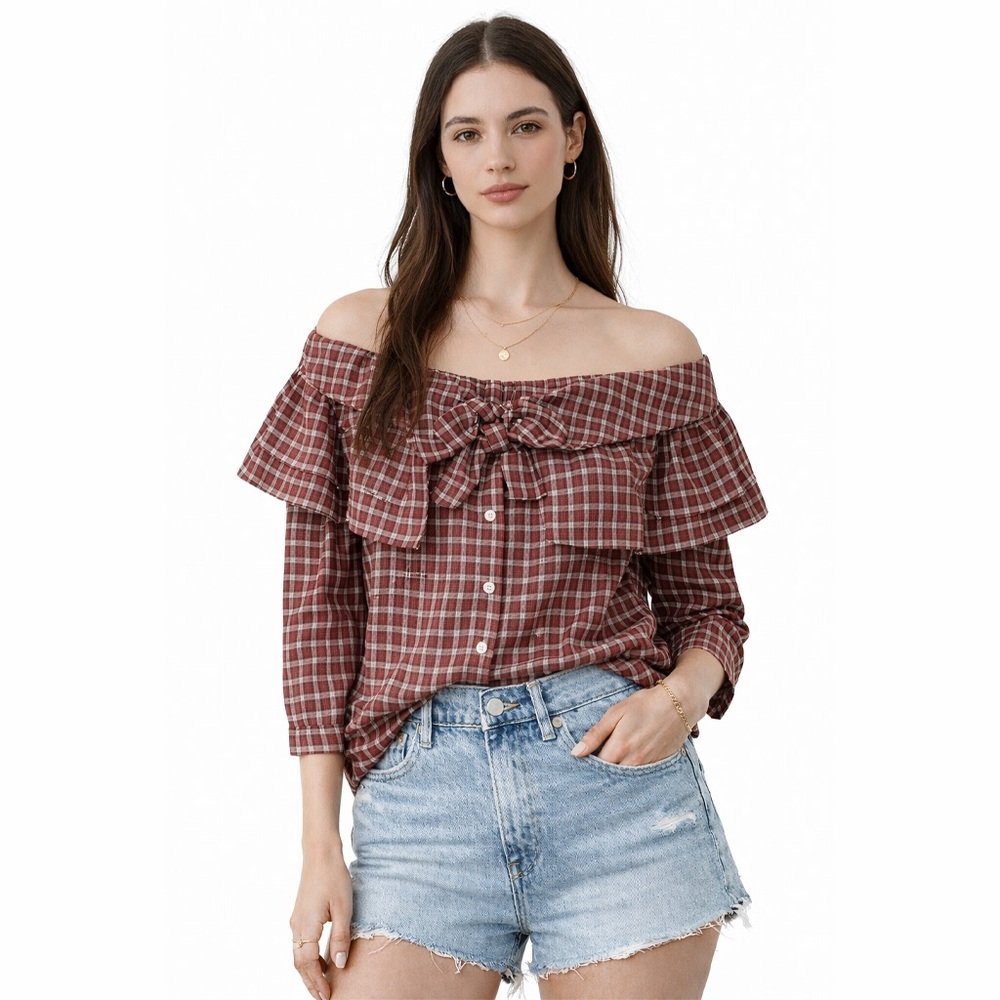 Petersyn Georgia Off The Shoulder Blouse | Red